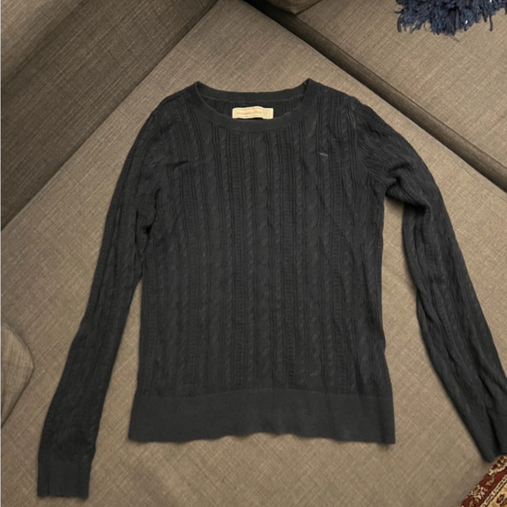 Abercrombie and Fitch Navy Cable Knit Sweater